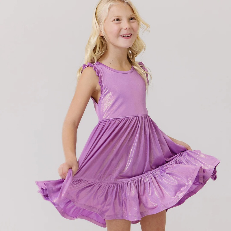 Pink Chicken Lame Kelsey Dress – Purple