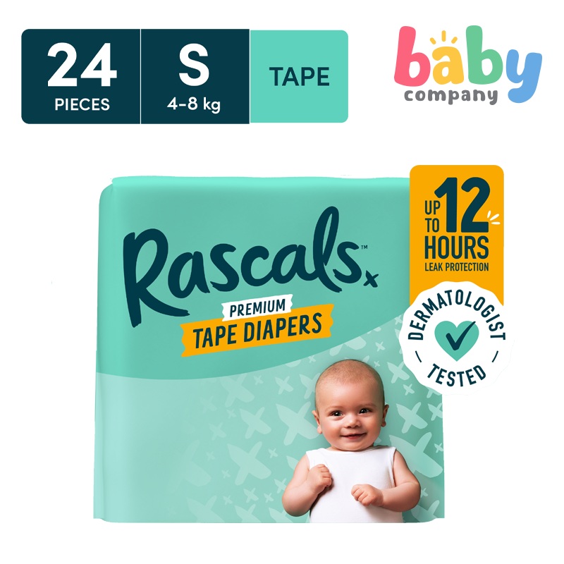 Rascals Tape Diaper Convenience Pack – Small, 24 Pads