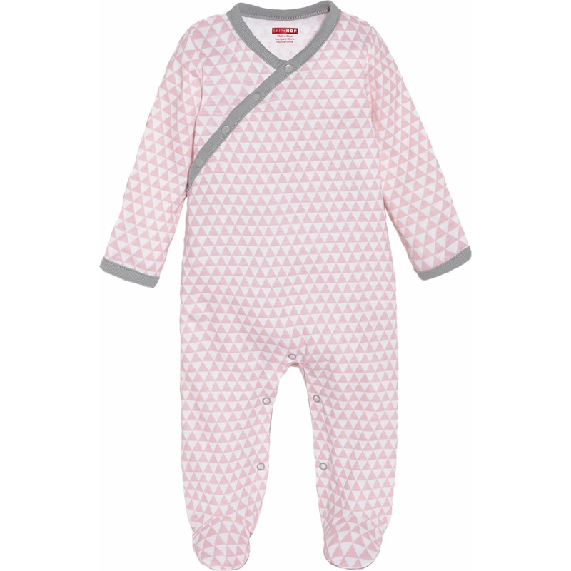 Skip Hop Petite Triangles Side-Snap Footie – Pink (6 Months)