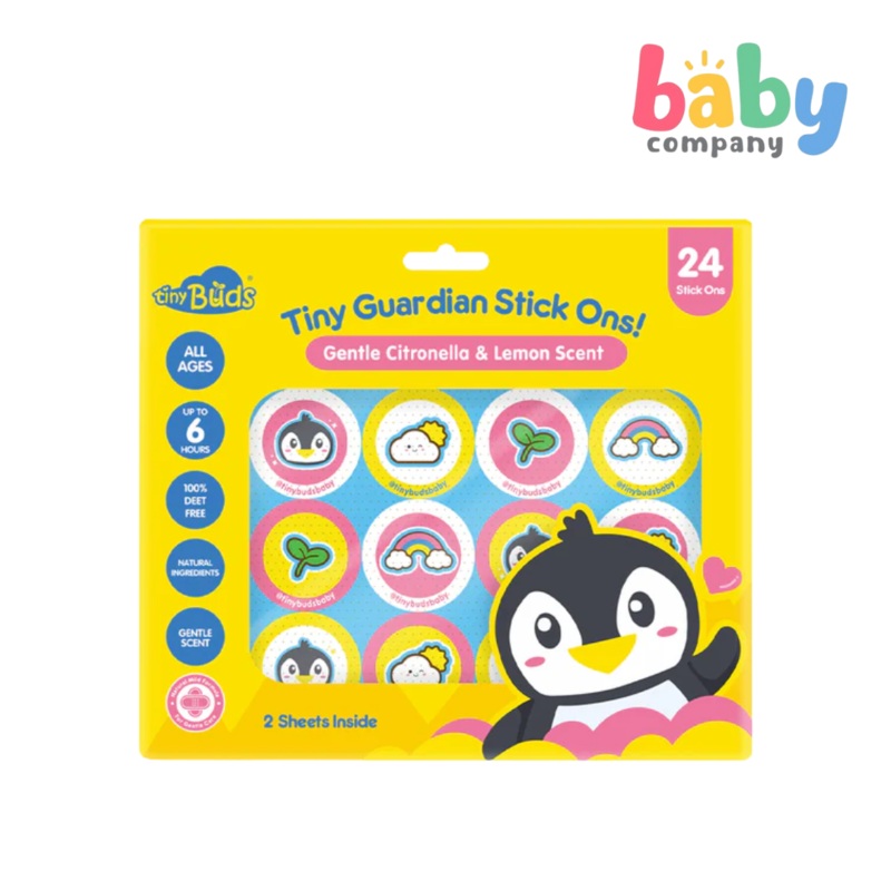 Tiny Buds 24-Piece Guardian Stick Ons – Gentle Citronella and Lemon Scent