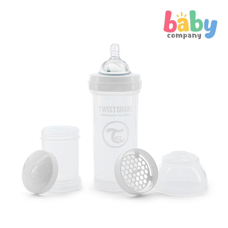 Twistshake Anti-Colic Feeding Bottle 8oz/260ml – White