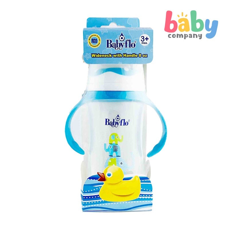 Babyflo Wideneck with Handle 8oz Blue