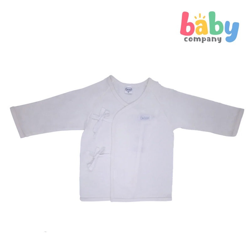 (Buy 1 Take 1) Debon By Enfant Newborn Baby Tie-Side Kimono Shirt with Long Sleeves White 0-3 months