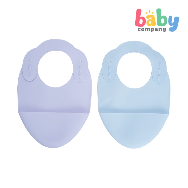 Mom & Baby Silicone Bib – Pack of 2, Purple