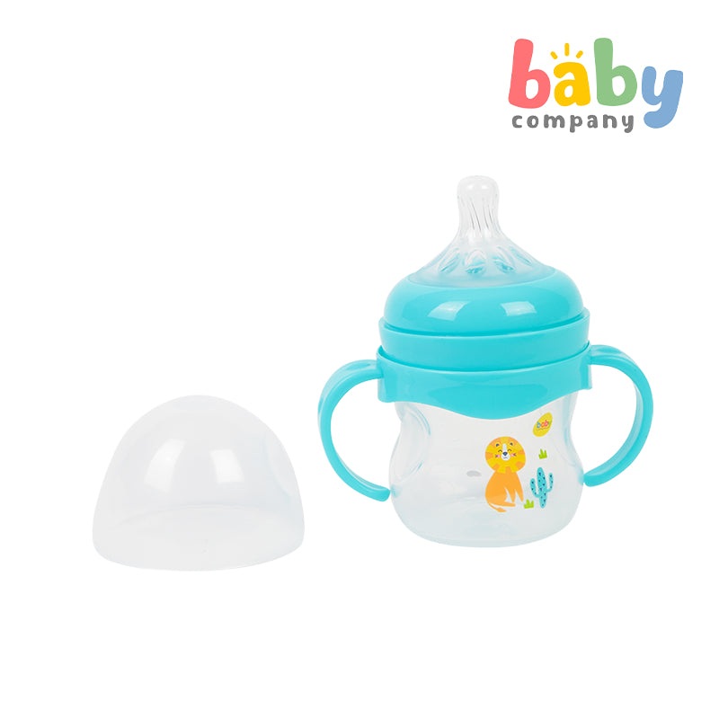 Mom & Baby Wide-Neck Feeding Bottle with Handle 4oz – Green