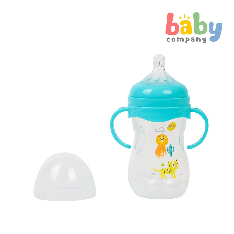 Mom & Baby Wide-Neck Feeding Bottle with Handle, 8oz  – Green