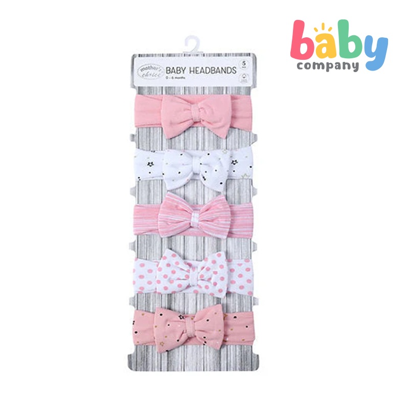 Mothers Choice 5 Pack Headbands – Pink
