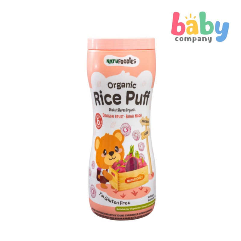 Natufoodies Organic Rice Puff Dragon Fruit Biscuit (6 months+) 42g