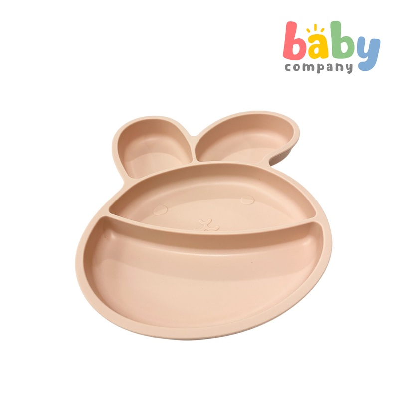 Peekaboo Baby Silicone Suction Plate Bunny Salmon