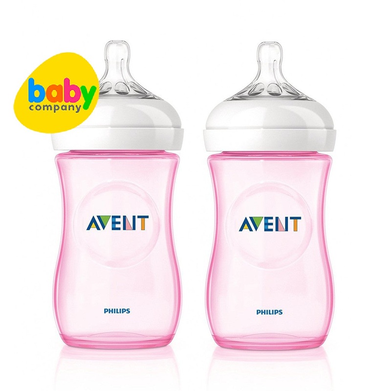 Philips Avent Natural Bottle 9oz Twin – Pink