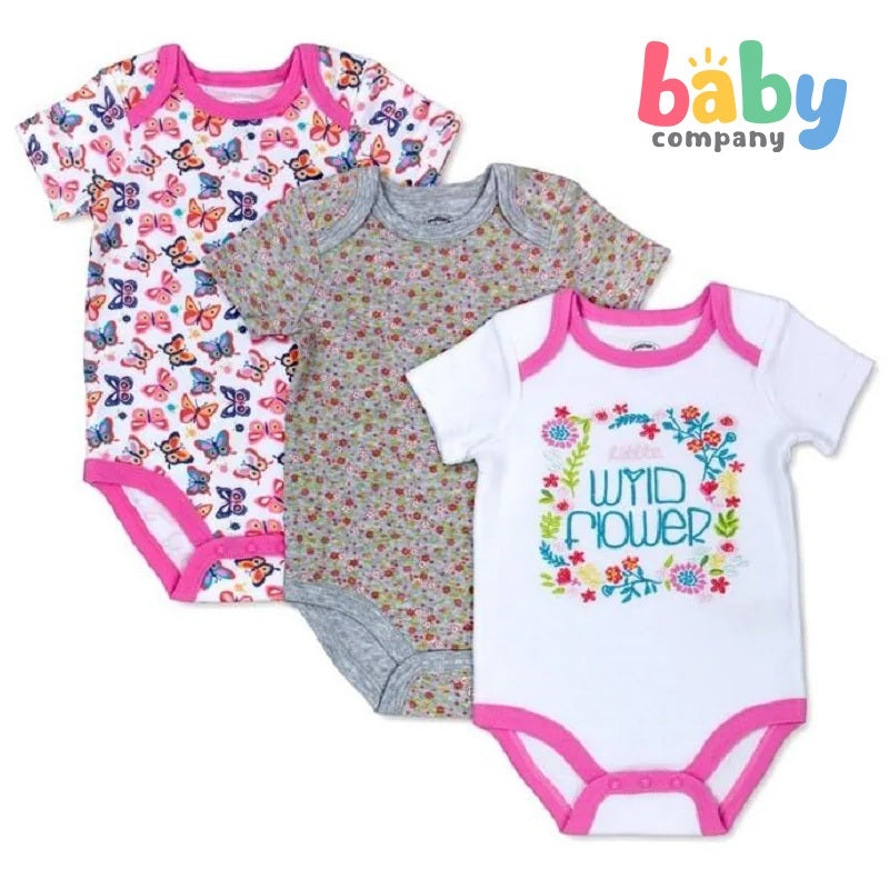 Mother’s Choice 3Pcs Bodysuit Set, Little Wild Flower 0-3 Months