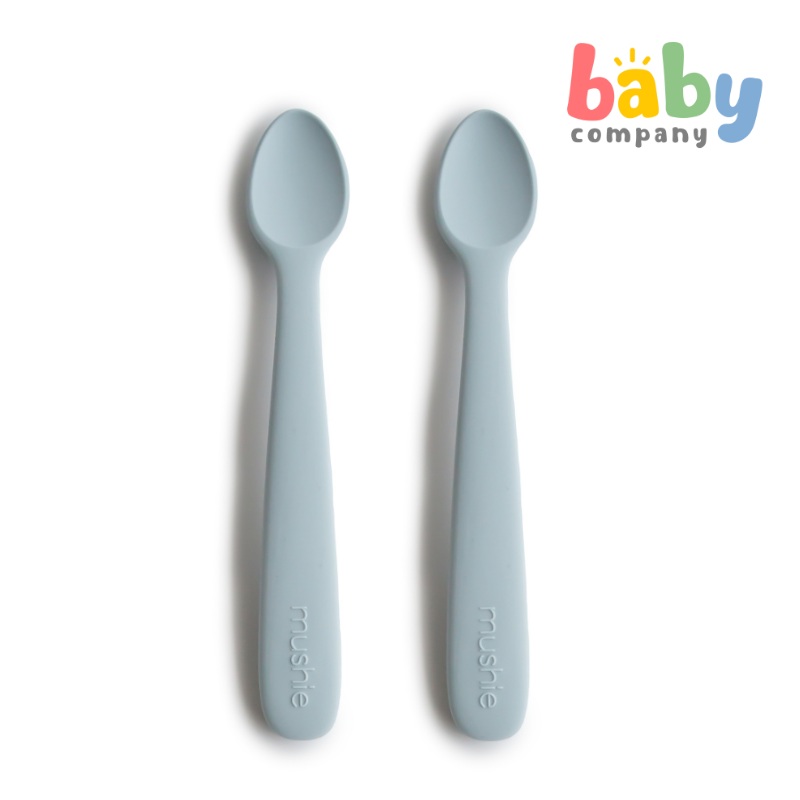 Mushie 2-Pack Silicone Feeding Spoons – Powder Blue