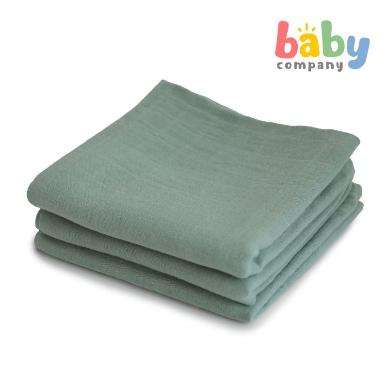 Mushie Muslin Cloth 3-pack – Roman Green