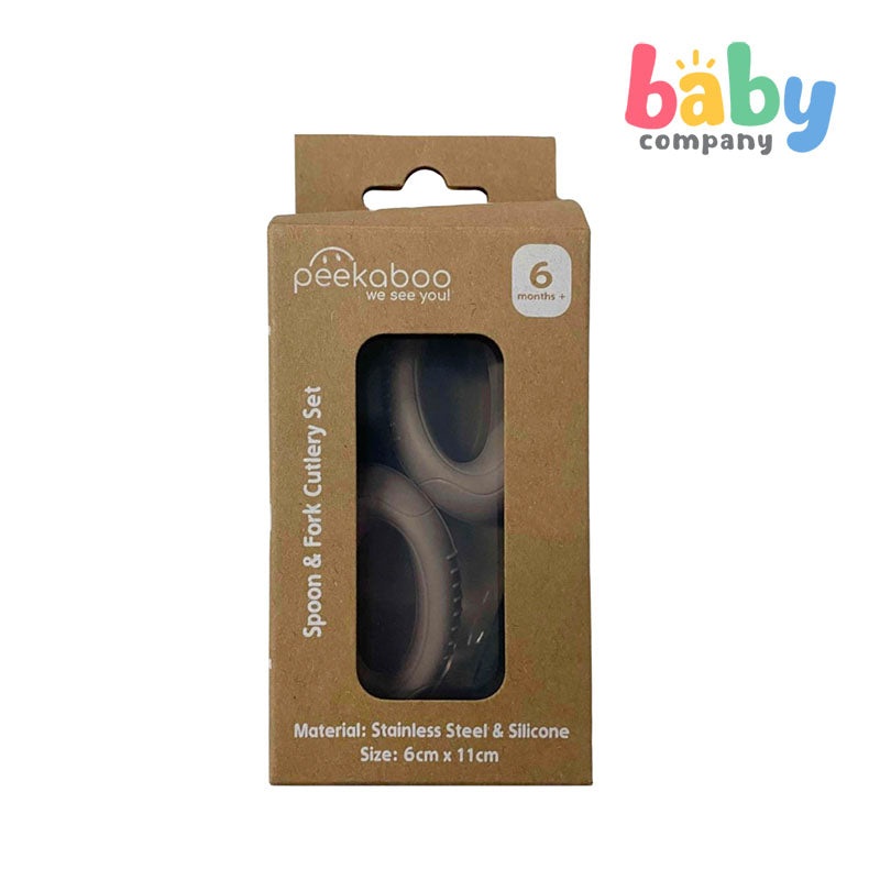 Peekaboo Stainless Spoon and Fork Cutlery Set – Brown