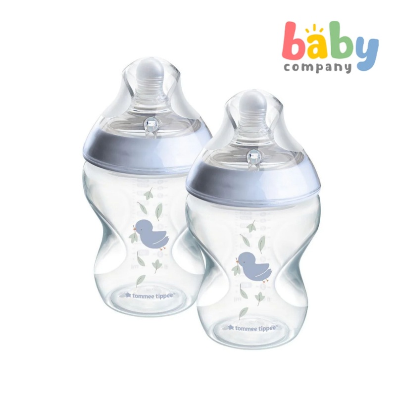 Tommee Tippee Natural Start Decorated PP Bottle Pack of 2 – 260ml, Blue