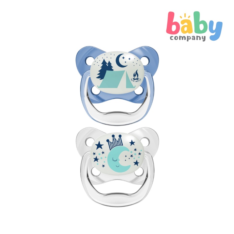Dr. Brown’s PreVent Orthodontic Baby Pacifier, Stage 2 (6-18m), 2-Pack, Blue