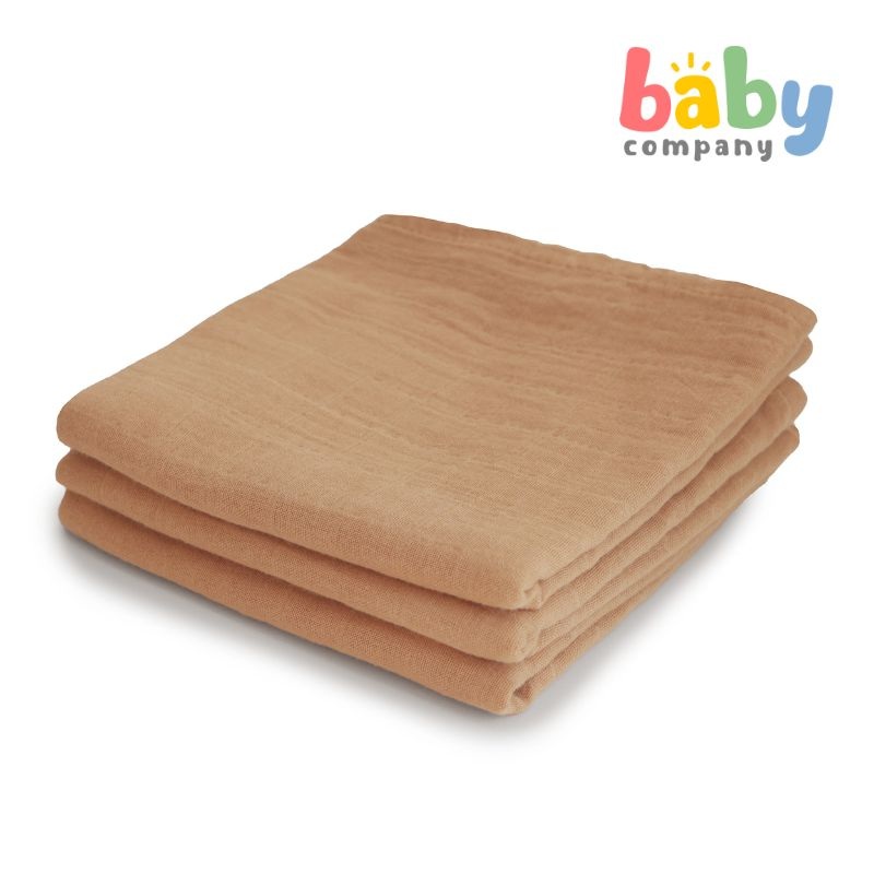Mushie Muslin Cloth 3-pack – Fall Yellow