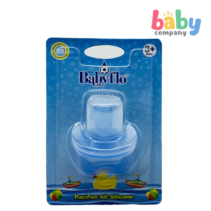 Babyflo Pacifier All Silicone Blue