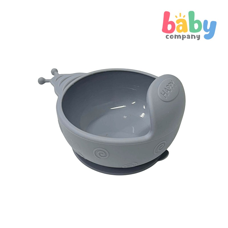 Little Sprout Snail Trail Silicone Bowl for Babies – Gray