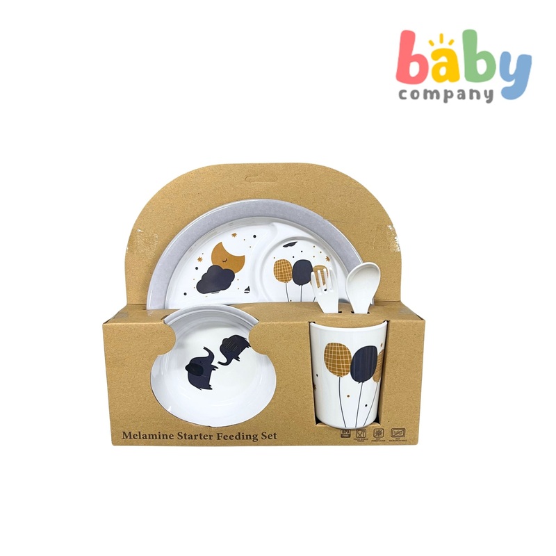 Melawares Kids Melamine Starter Feeding Set – Elly Clouds