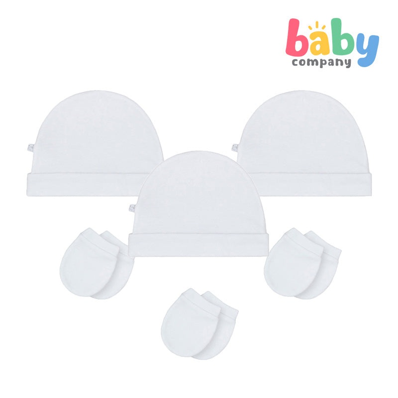 Mother’s Choice 6 Pack White Series Hat & Mittens Set