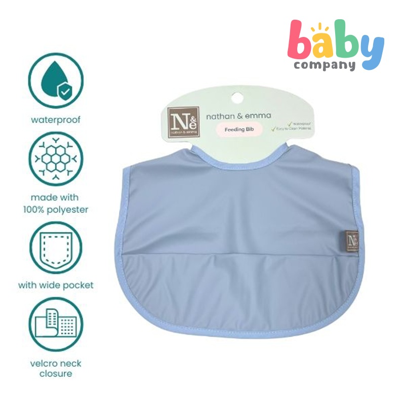 Nathan & Emma Sleeveless Feeding Bib – Sky Blue