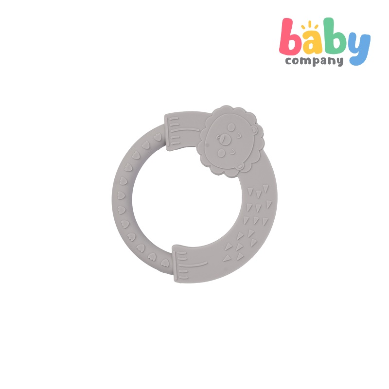 Playsmart Silicone Teething Ring – Lion, Gray