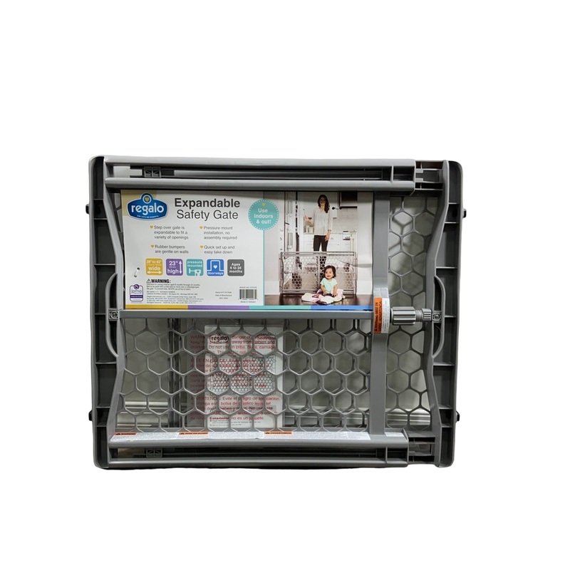 Regalo Plastic Expandable Safety Gate, Gray