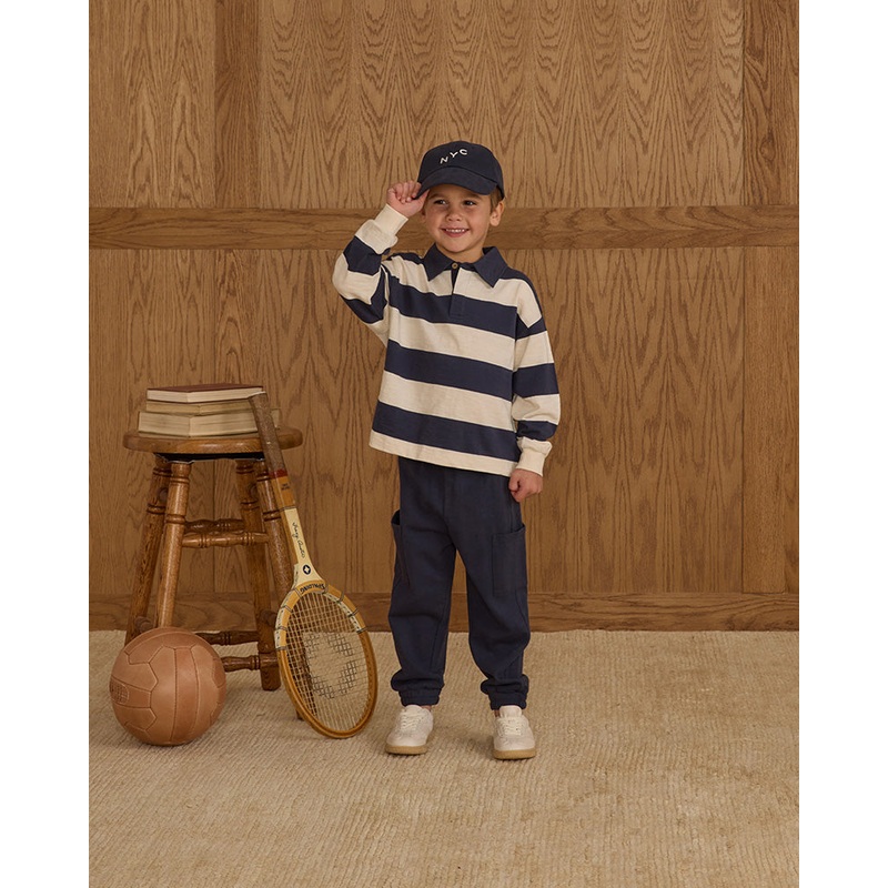 Rugby Polo – Navy Stripe