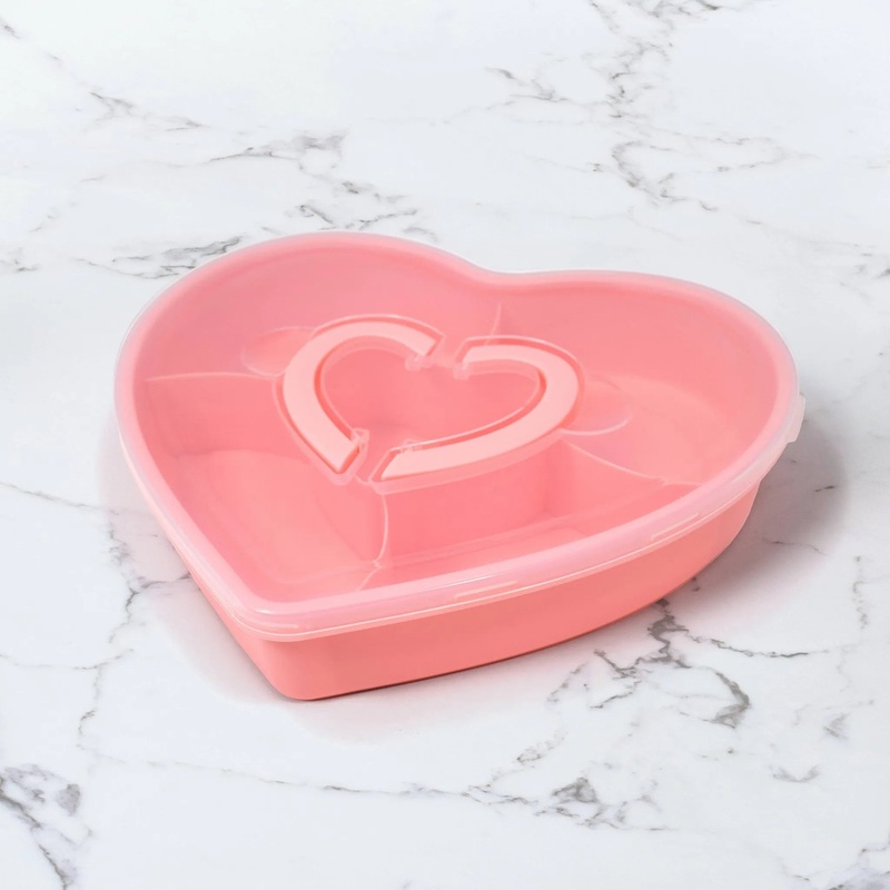 Valentine Heart Figural Snack Box Pink