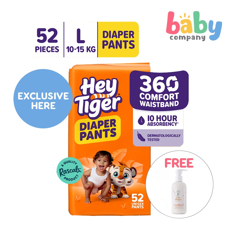 2 Packs of Hey Tiger Tape Jumbo Large + FREE Little Dragon Gentle Baby Moisturizer