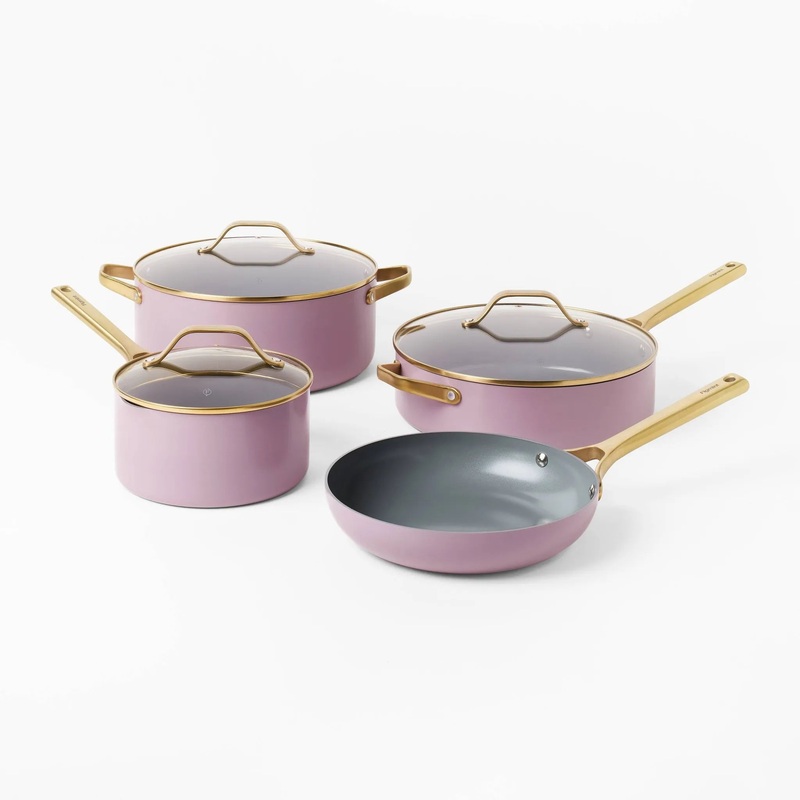 7pc Nonstick Ceramic Coated Aluminum Cookware Set