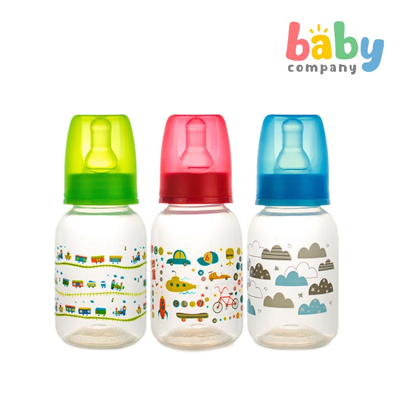 Coral Babies Feeding Bottles – 4oz, Pack of 3 Blue