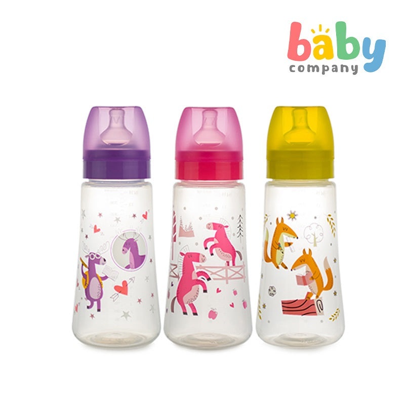 Coral Babies Wide-Neck Feeding Bottles – 14oz, Pack of 3 Pink
