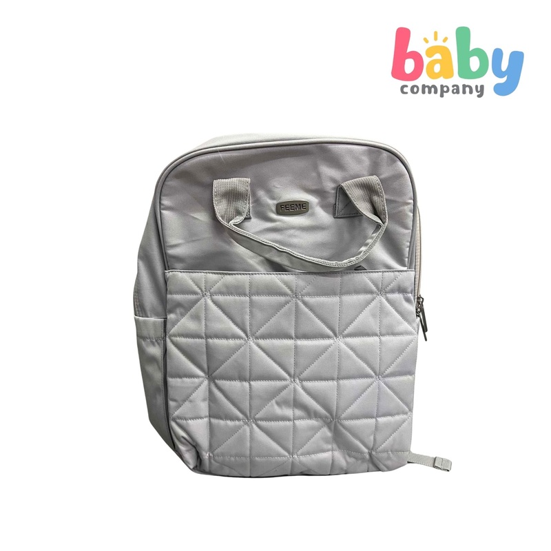 Feeme Baby Stylish Quilted Backpack – Light Gray