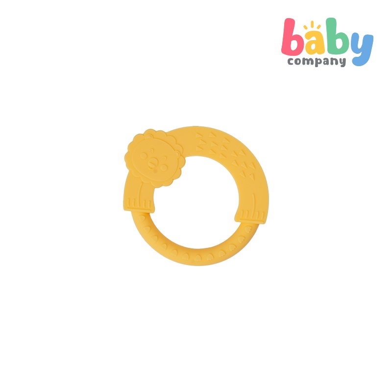 Playsmart Silicone Teething Ring – Lion, Yellow