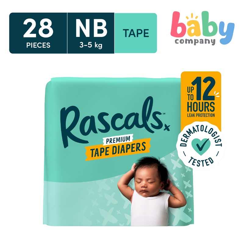 Rascals Tape Diaper Convenience Pack – Newborn, 28 Pads