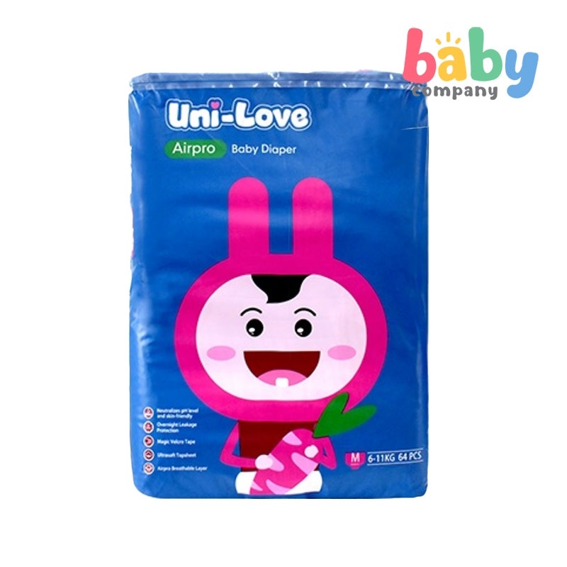 Uni-Love Airpro Baby Diaper Big Pack 64s – Medium Pack of 1