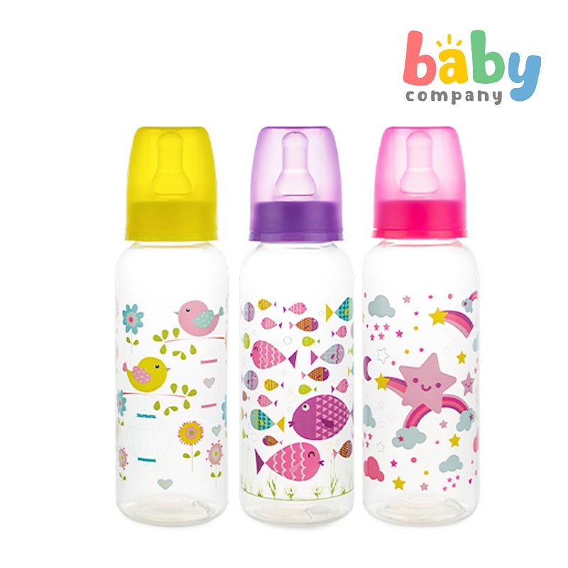 Coral Babies Feeding Bottles – 8oz,  Pack of 3 Pink