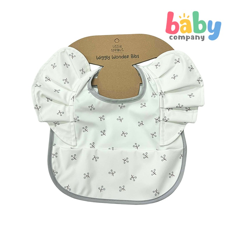 Little Sprout Wiggly Wonder Bib with Food Catcher – Loquat in Light Blue