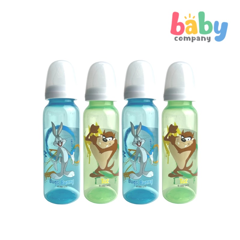 Looney Tunes 4-Pack 9oz Standard Round Shape Baby Feeding Bottle Set Blue/Green