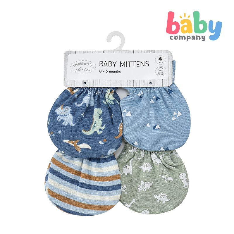 Mothers Choice 4 Pack Baby Mittens – Dino