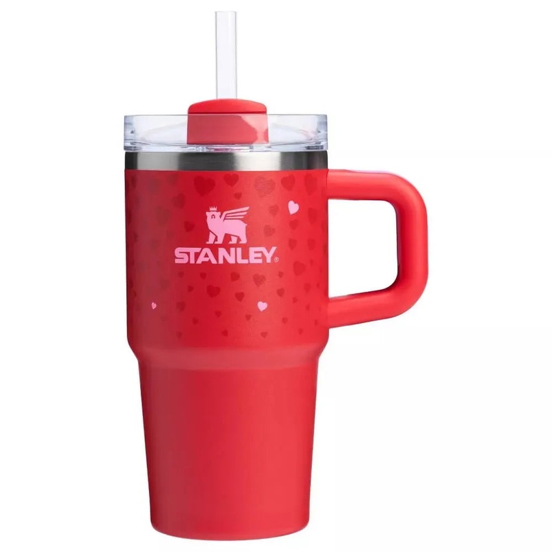 Stanley Cup Valentines Day 2025 Ruby Hearts 20 oz with Handle Tumbler
