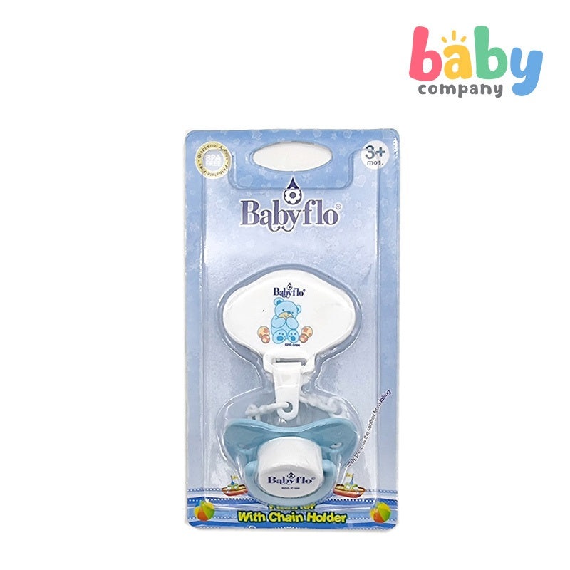 Babyflo Pacifier with Chain Holder Blue