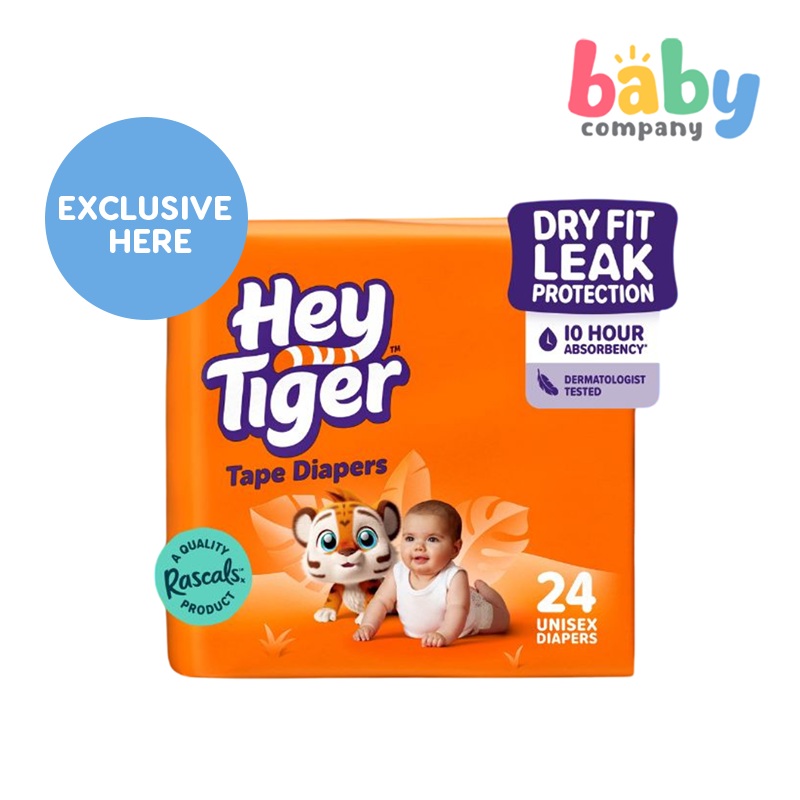 Hey Tiger Comfy Tape Diapers, Convenience Pack – Small 24 Pads