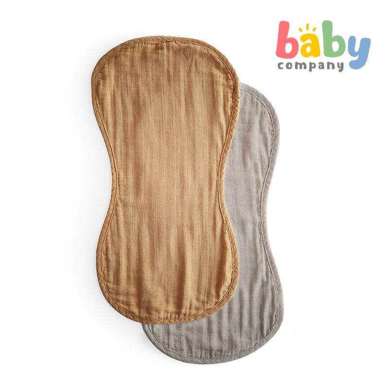 Mushie Burp Cloth 2-Pack – Fall Yellow/Fog