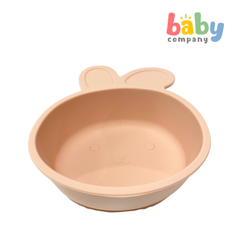 Peekaboo Baby Silicone Suction Bowl Bunny Salmon