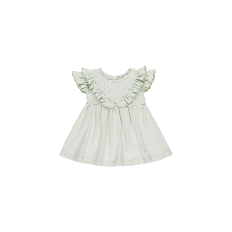 Quincy Mae Sleeveless Ruffle V Dress – Mint