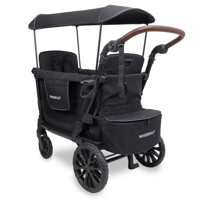 WonderFold L2 Double (2 Seater) Stroller Wagon – Black