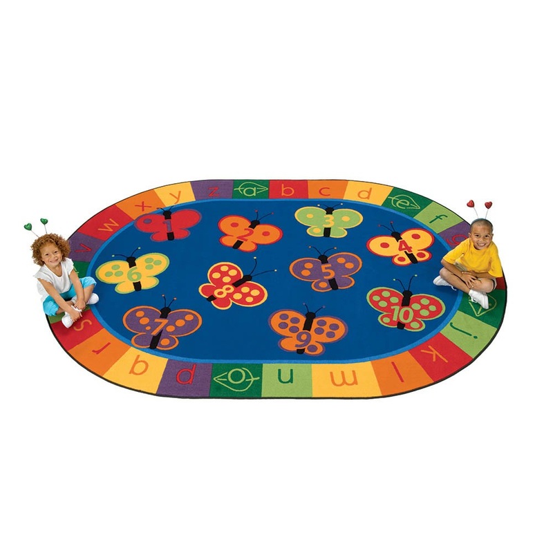 123 ABC Butterfly Fun Rug (8′ x 12′ Oval)